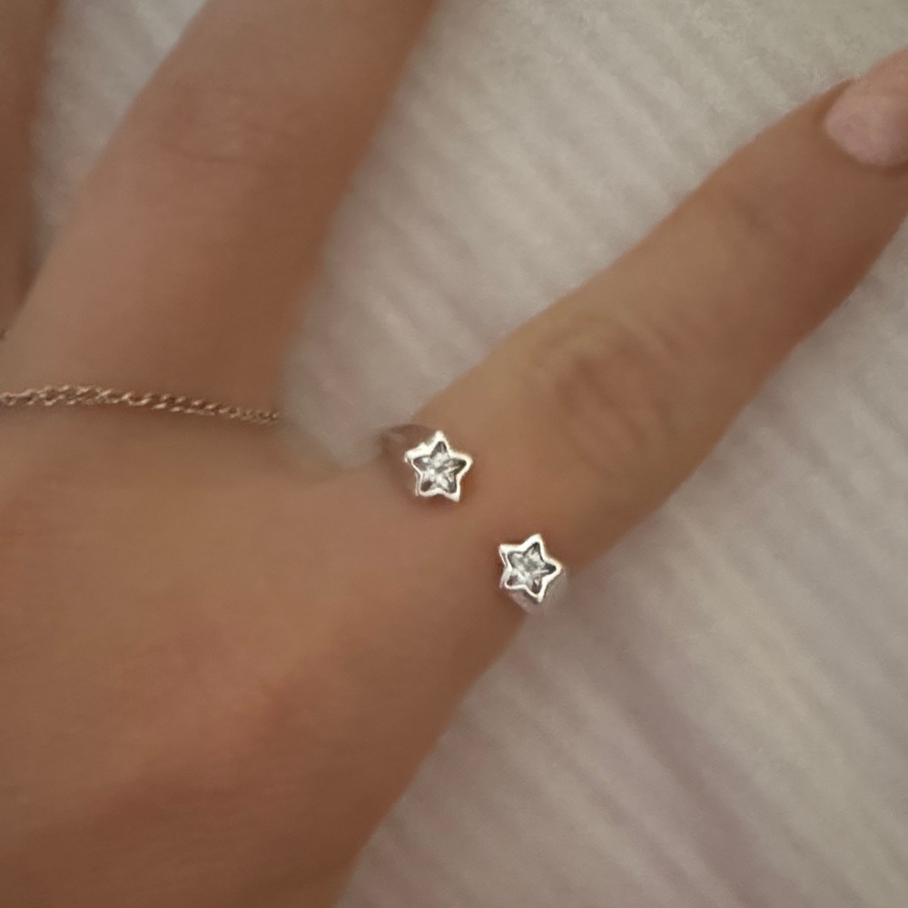 Pandora Silver Star Adjustable Ring - image 1